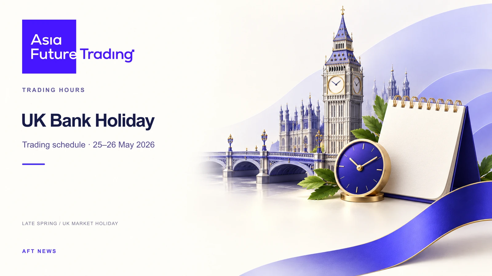 Asia Future Trading — Late Spring Bank Holiday (UK) Trading Schedule